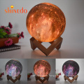 3D Print LED Lamp Moon Earth Jupiter Colors Home Bedroom Decor Creative Mood USB Recharge Touch Pat Control Lamp Star Moon Light